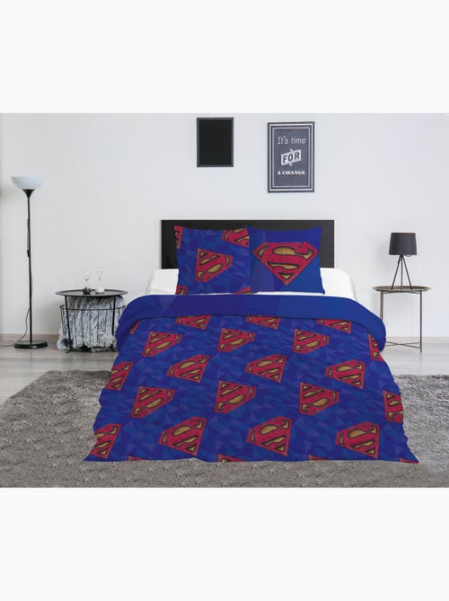 Ropa de Cama Doble Superman DC Comics 240x220 cm + 2 Fundas 65x65 cm Algodón-Poliéster Reversible - Kiabi
