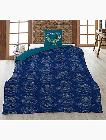 Ropa de Cama Harry Potter Hogwarts 140x200 cm + Funda 63x63 cm 100% Poliéster Reversible