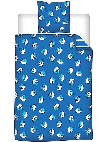 Ropa de Cama Infantil Los Pitufos 140x200 cm + Funda 65x65 cm Algodón-Poliéster