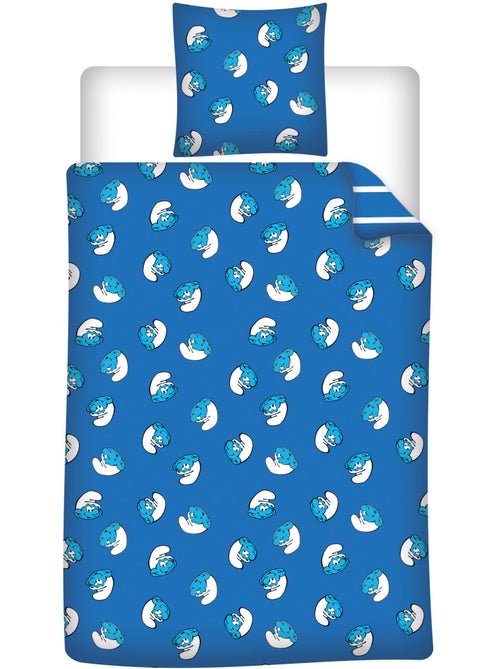 Ropa de Cama Infantil Los Pitufos 140x200 cm + Funda 65x65 cm Algodón-Poliéster - Kiabi