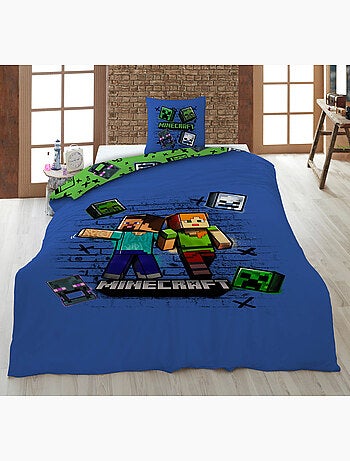Ropa de Cama Infantil Minecraft 140x200 cm + Funda 63x63 cm 100% Poliéster