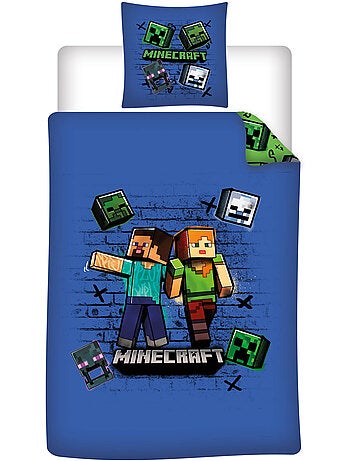 Ropa de Cama Infantil Minecraft 140x200 cm + Funda 63x63 cm 100% Poliéster