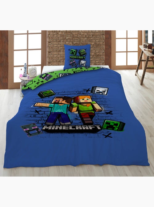 Ropa de Cama Infantil Minecraft 140x200 cm + Funda 63x63 cm 100% Poliéster - Kiabi