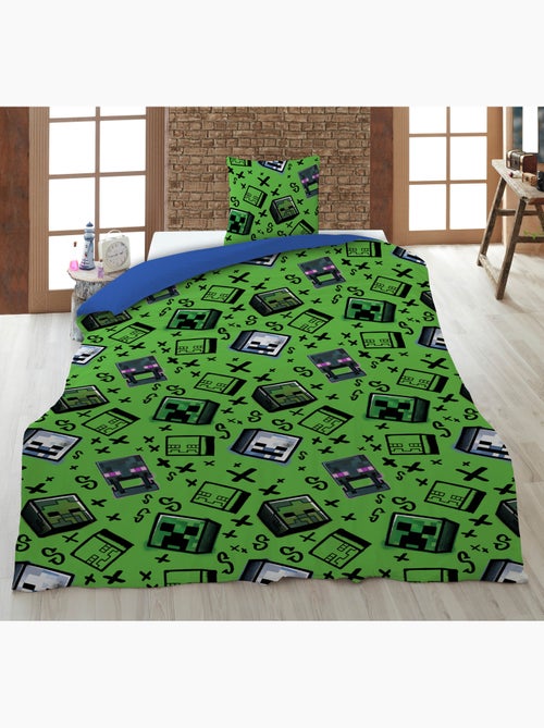 Ropa de Cama Infantil Minecraft 140x200 cm + Funda 63x63 cm 100% Poliéster - Kiabi