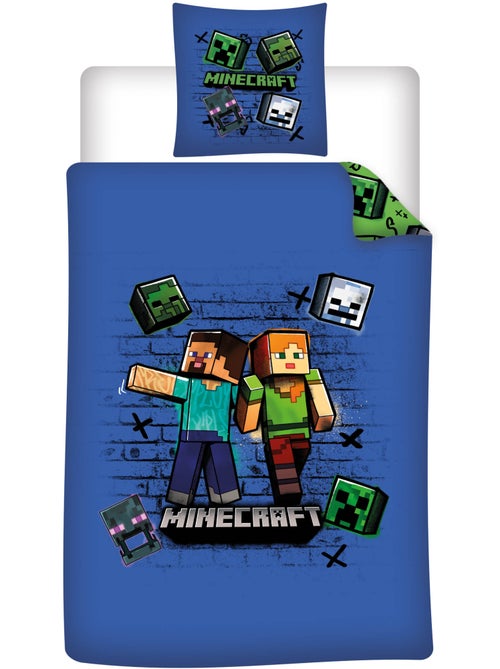 Ropa de Cama Infantil Minecraft 140x200 cm + Funda 63x63 cm 100% Poliéster - Kiabi
