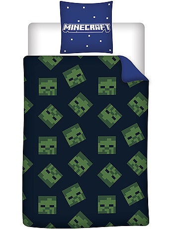Ropa de Cama Infantil Minecraft 140x200 cm + Funda 65x65 cm Algodón-Poliéster