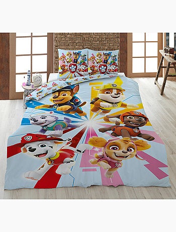 Ropa de Cama Infantil Patrulla Canina 140x200 cm + Funda 63x63 cm 100% Poliéster
