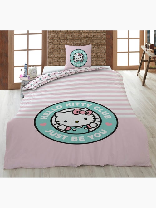 Ropa de cama niña hello kitty club 140x200 cm + funda 65x65 cm algodón-poliéster reversible - Kiabi Ropa de cama niña hello kitty club 140x200 cm + funda 65x65 cm algodón-poliéster reversible - Kiabi