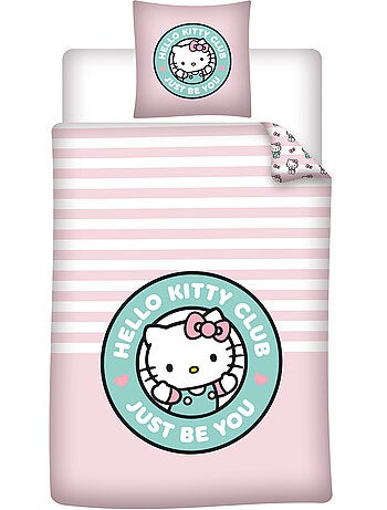 Ropa de Cama Niña Hello Kitty Club 140x200 cm + Funda 65x65 cm Algodón-Poliéster Reversible | Just B