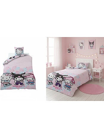 Ropa de Cama Niña Hello Kitty & Friends 140x200 cm + Funda 65x65 cm Algodón-Poliéster Reversible | K