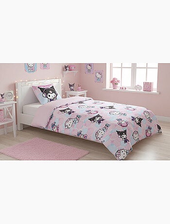 Ropa de Cama Niña Hello Kitty & Friends 140x200 cm + Funda 65x65 cm Algodón-Poliéster Reversible | K