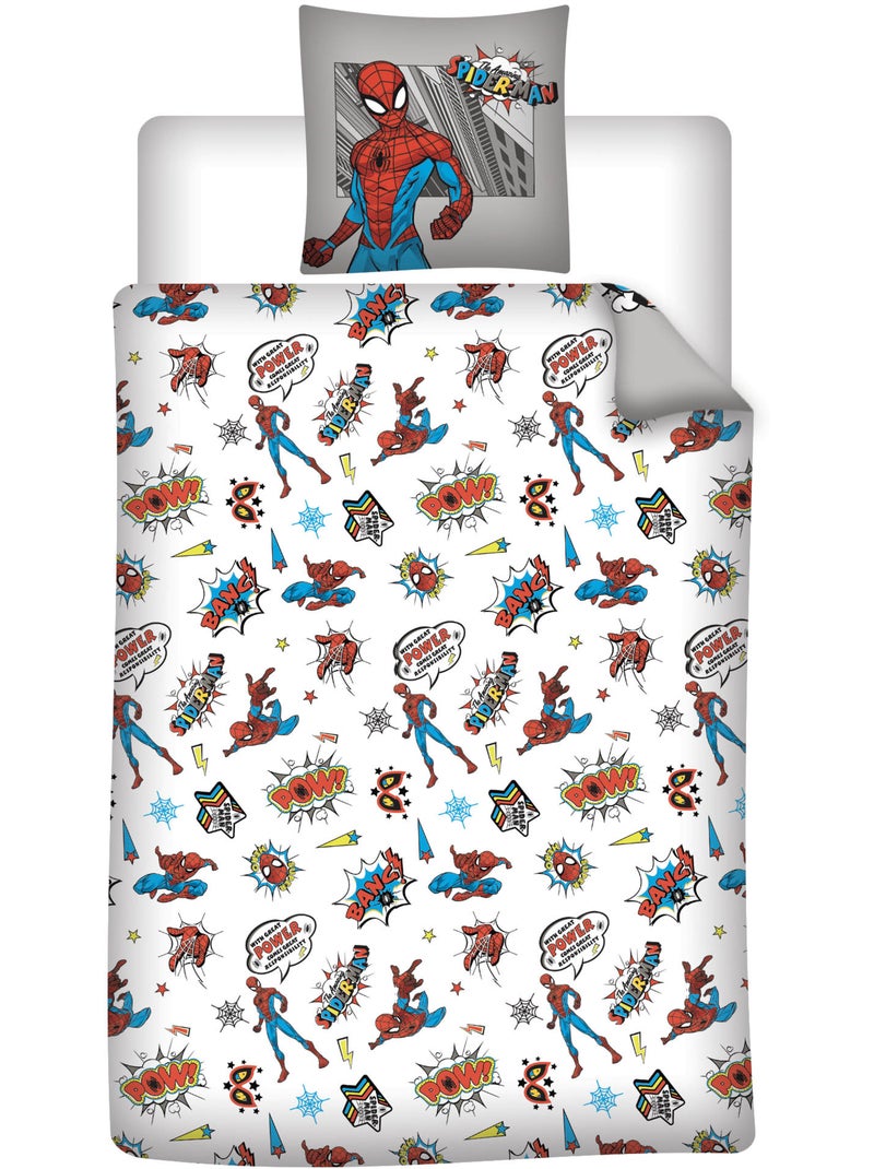 Ropa de Cama Niño Spider-Man Marvel 140x200 cm + Funda 65x65 cm 100% Algodón Beige gris - Kiabi