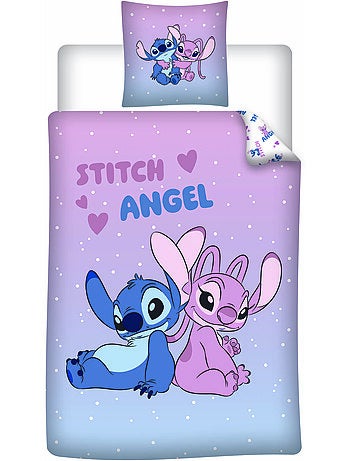 Ropa de Cama Stitch & Angel Disney 140x200 cm + Funda 65x65 cm Algodón-Poliéster