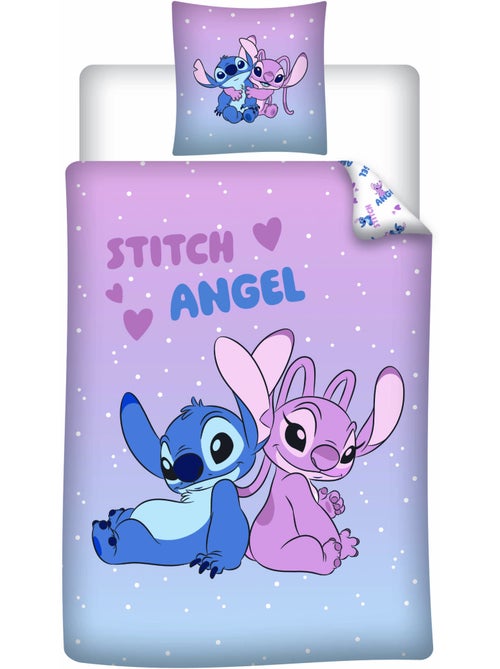 Ropa de Cama Stitch & Angel Disney 140x200 cm + Funda 65x65 cm Algodón-Poliéster - Kiabi