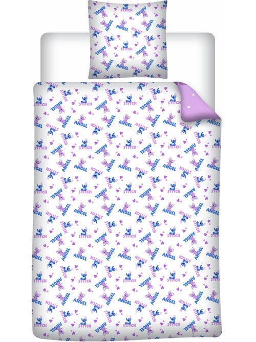 Ropa de Cama Stitch & Angel Disney 140x200 cm + Funda 65x65 cm Algodón-Poliéster - Kiabi