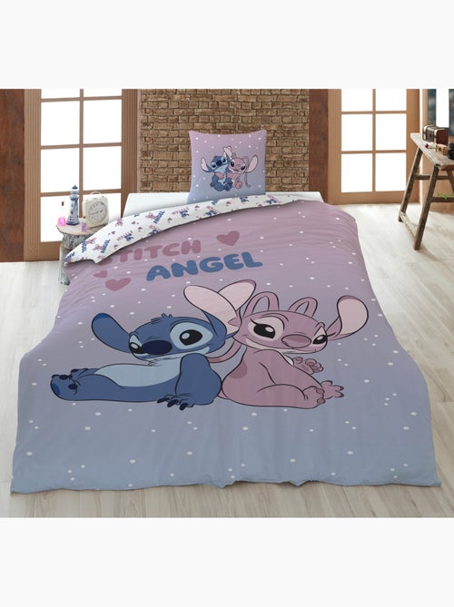 Ropa de Cama Stitch & Angel Disney 140x200 cm + Funda 65x65 cm Algodón-Poliéster - Kiabi