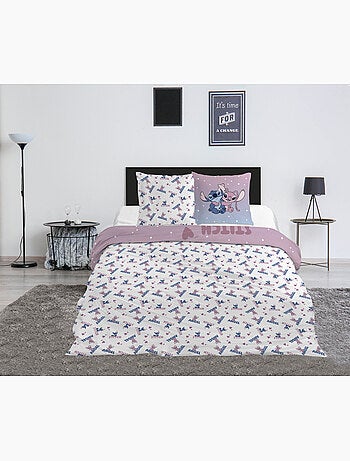 Ropa de Cama Stitch & Angel Disney 200x200 cm + 2 Fundas 65x65 cm Algodón-Poliéster