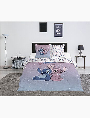 Ropa de Cama Stitch & Angel Disney 200x200 cm + 2 Fundas 65x65 cm Algodón-Poliéster