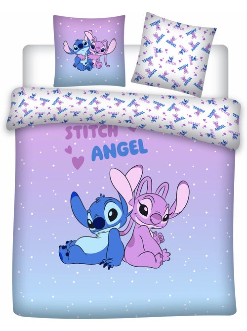 Ropa de Cama Stitch & Angel Disney 200x200 cm + 2 Fundas 65x65 cm Algodón-Poliéster - Kiabi