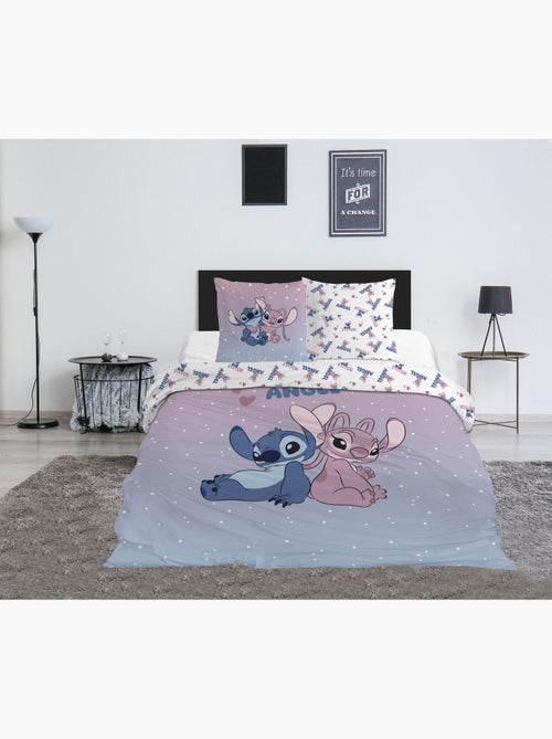 Ropa de Cama Stitch & Angel Disney 200x200 cm + 2 Fundas 65x65 cm Algodón-Poliéster - Kiabi