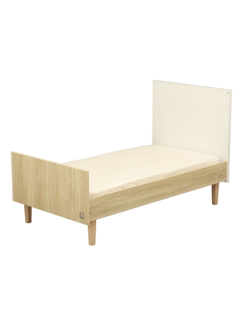 Ropa de cuna 140x70 - Little Big bed sobre patas de - SAUTHON Blanco Marrón - Kiabi