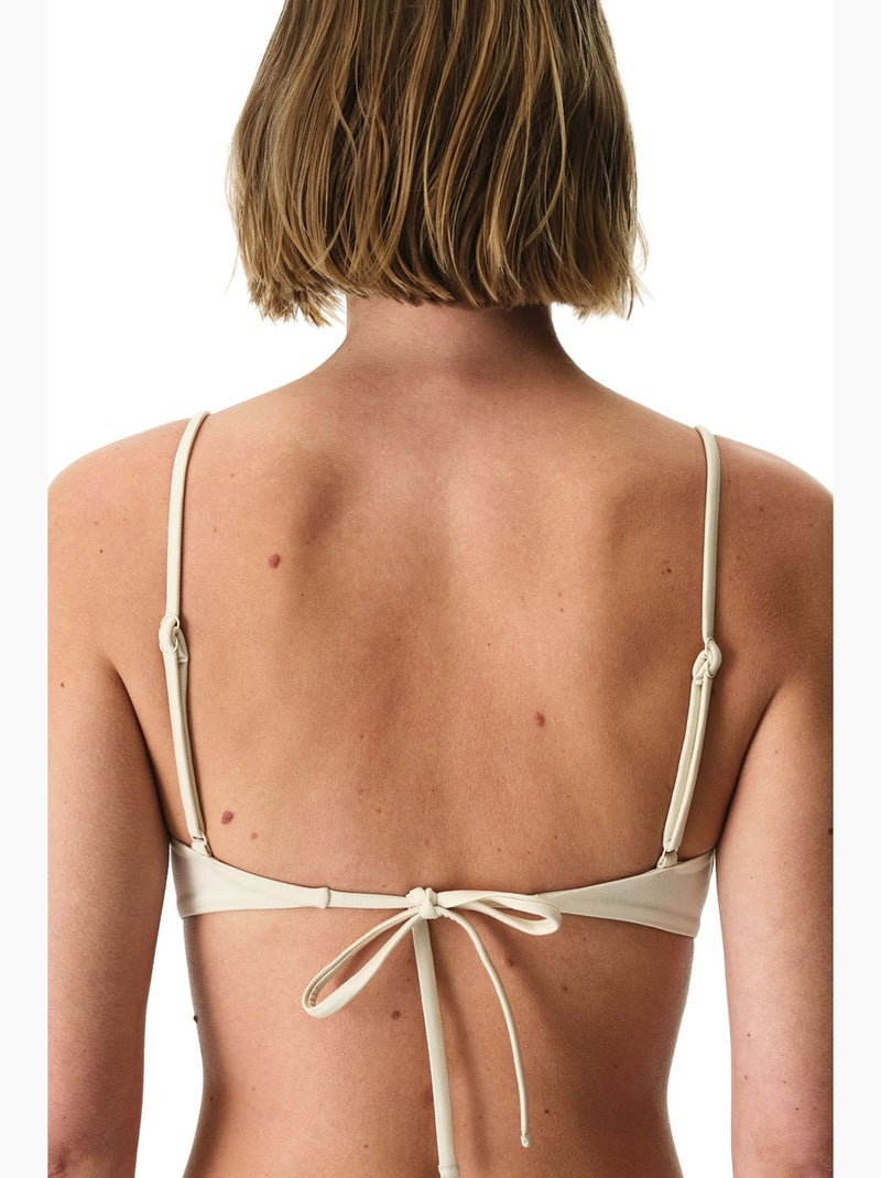 Rosaldi crochetta hot top de bikini con dibujo calado penti Crema - Kiabi