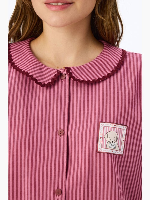 Rosy conjunto de pijama con camisa de manga larga y pantalón penti - Kiabi Rosy conjunto de pijama con camisa de manga larga y pantalón penti - Kiabi