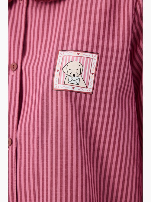 Rosy conjunto de pijama con camisa de manga larga y pantalón penti - Kiabi Rosy conjunto de pijama con camisa de manga larga y pantalón penti - Kiabi