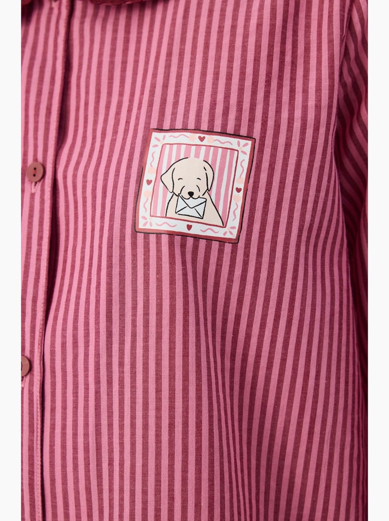 Rosy conjunto de pijama con camisa de manga larga y pantalón penti Rosa viejo - Kiabi