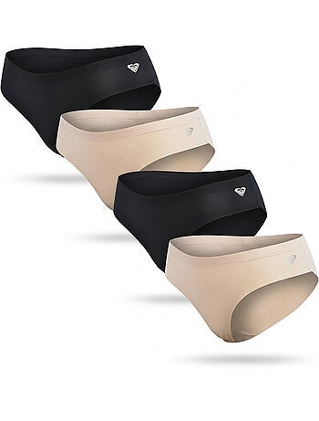 ROXY Bragas Microfibra Invisible Corte Láser pack 4