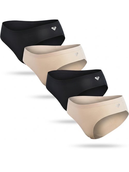 ROXY Bragas Microfibra Invisible Corte Láser pack 4 - Kiabi ROXY Bragas Microfibra Invisible Corte Láser pack 4 - Kiabi