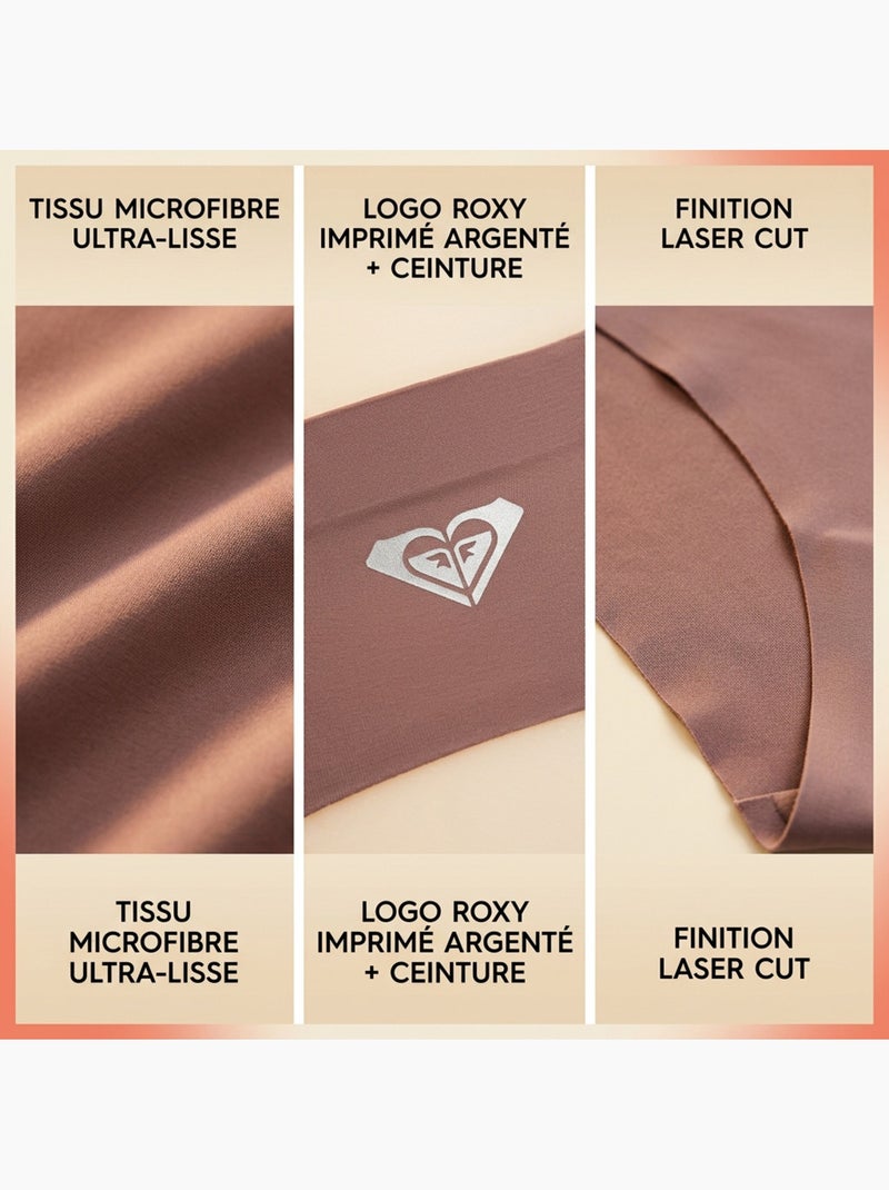 ROXY Bragas Microfibra Invisible Corte Láser pack 4 Malva - Kiabi