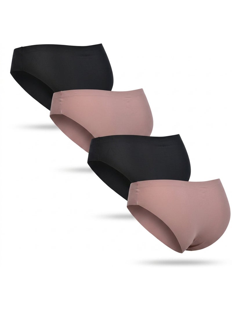 ROXY Bragas Microfibra Invisible Corte Láser pack 4 Malva - Kiabi