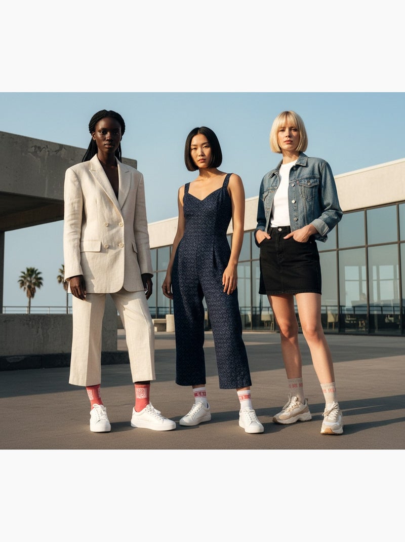 ROXY Lote de calcetines cortos Quarter – Pack de 6 pares Azul Rosa Blanco - Kiabi