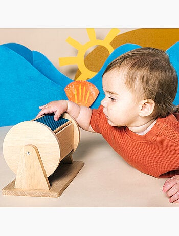 Rueda sensorial de madera para bebé | Petit Boum
