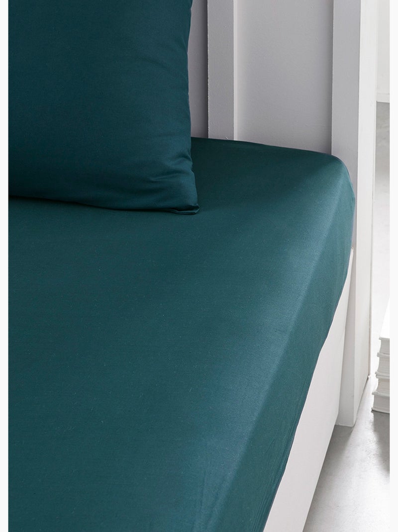 Sábana ajustable de algodón puro de alta calidad - AFIBEL Azul - Kiabi