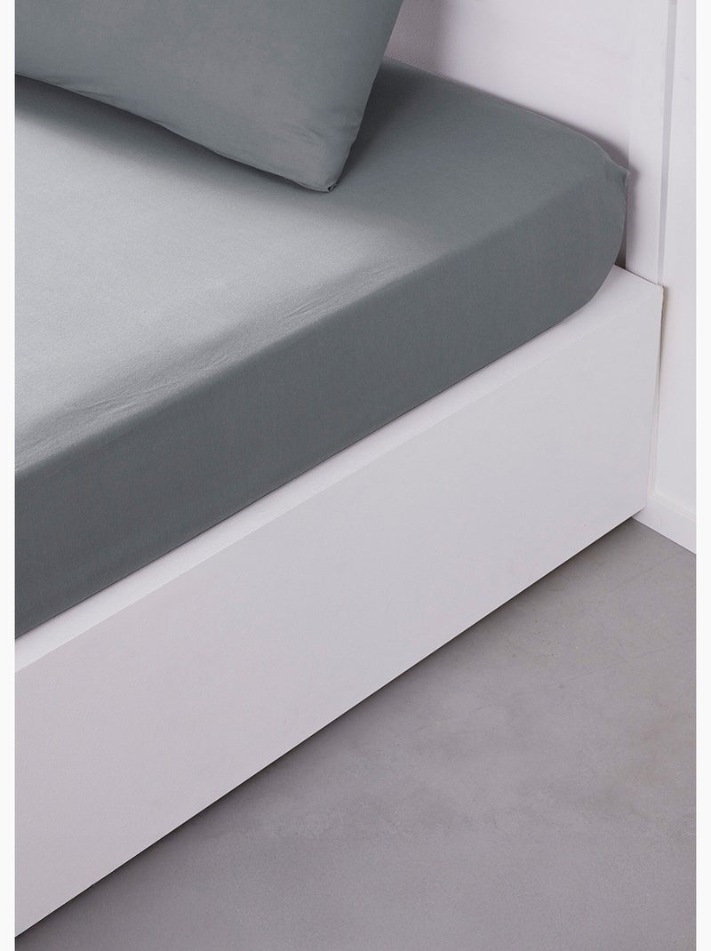 Sábana ajustable de algodón puro de alta calidad - AFIBEL Gris - Kiabi
