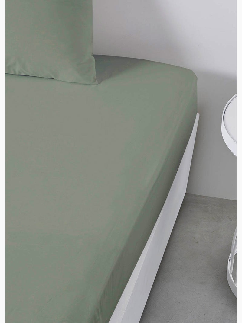 Sábana ajustable de algodón puro de alta calidad - AFIBEL Verde - Kiabi