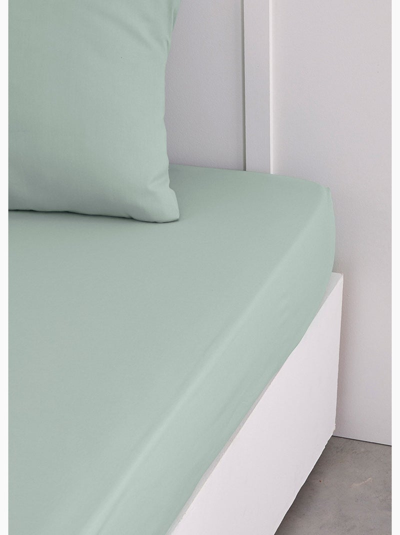 Sábana ajustable de algodón puro de alta calidad - AFIBEL Verde - Kiabi