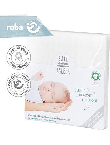 Sábana ajustable en algodón orgánico 'safe asleep®' - ROBA