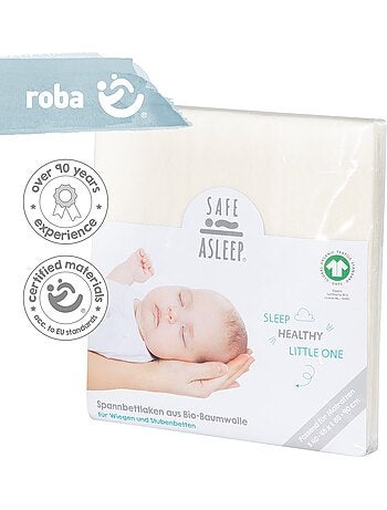 Sábana ajustable en algodón orgánico 'safe asleep®' - ROBA