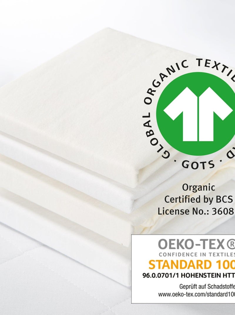 Sábana ajustable en algodón orgánico 'safe asleep®' - ROBA Blanco roto - Kiabi