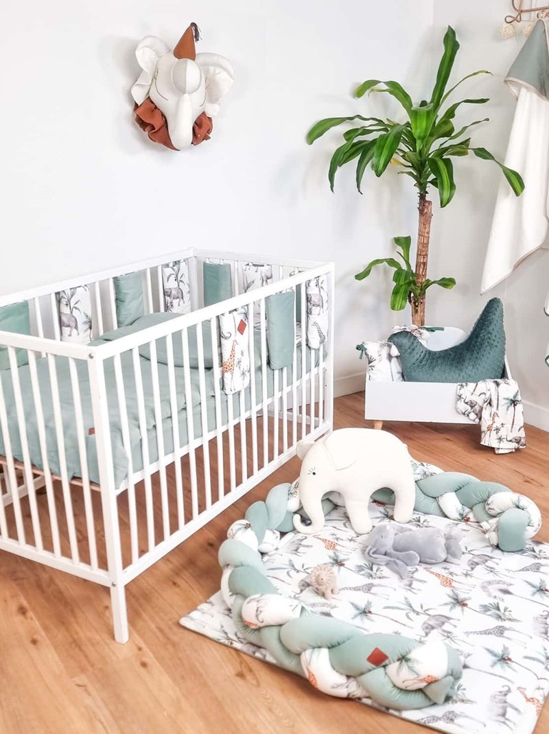 Sábana ajustable para moisés ovalado de bebé en algodón | SEVIRA KIDS Verde agua - Kiabi