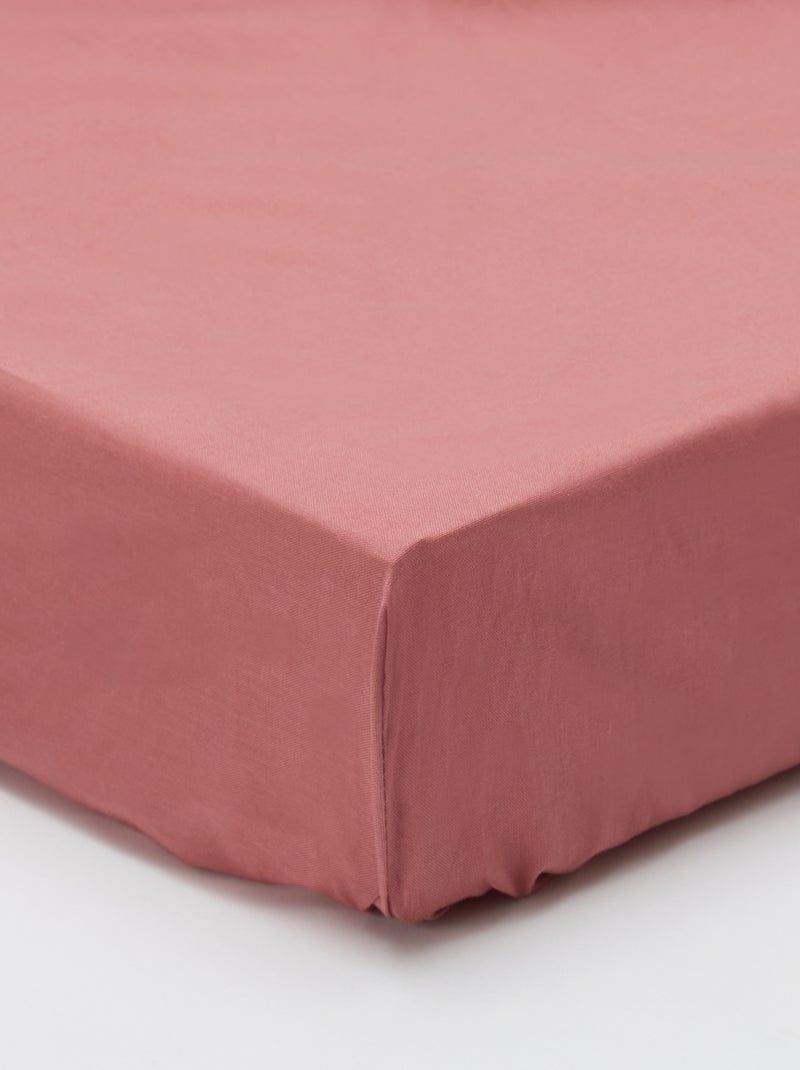 Sábana bajera 1 persona 90 x 190 cm de algodón - Kiabi Home ROSA - Kiabi