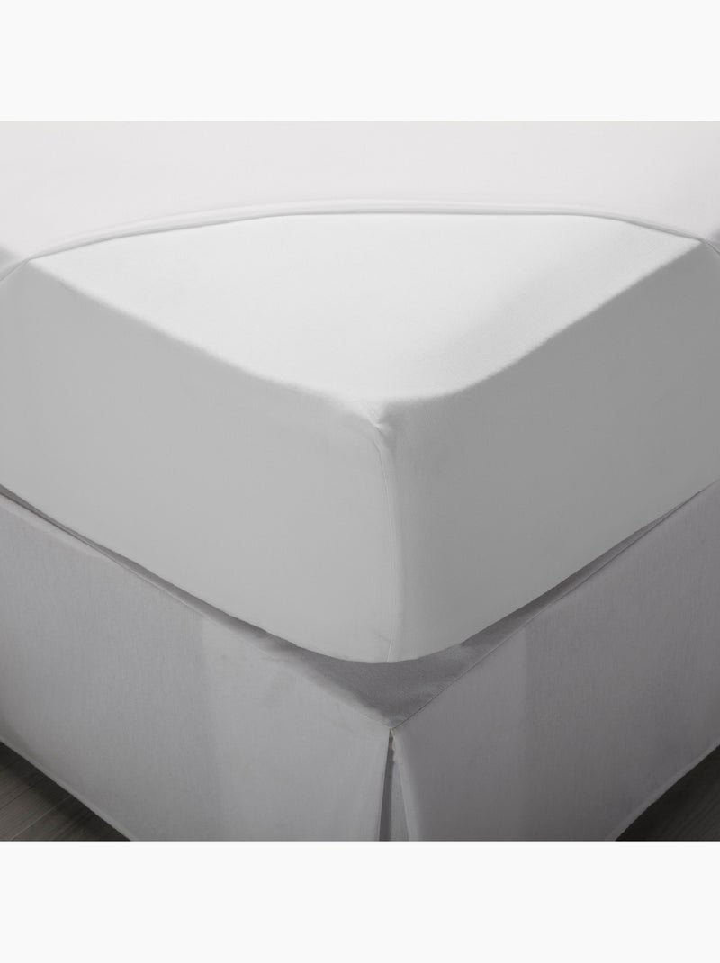Sábana bajera 100% algodón - HOME -Ajustable - Transpirable Blanco - Kiabi