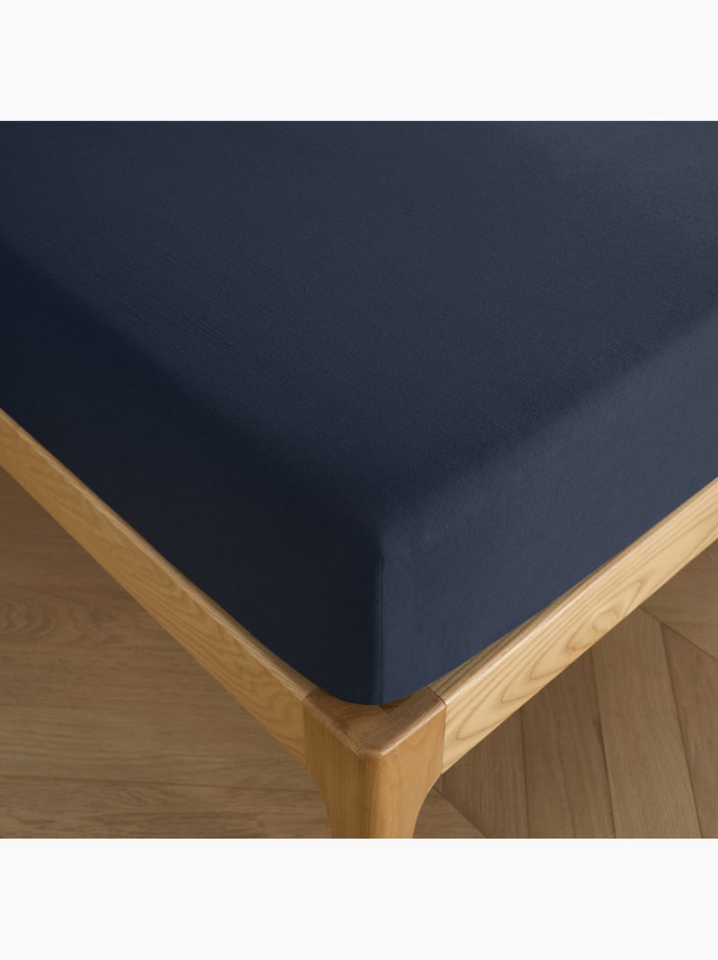Sábana bajera – 100% algodón 57 hilos/cm² Azul noche - Kiabi