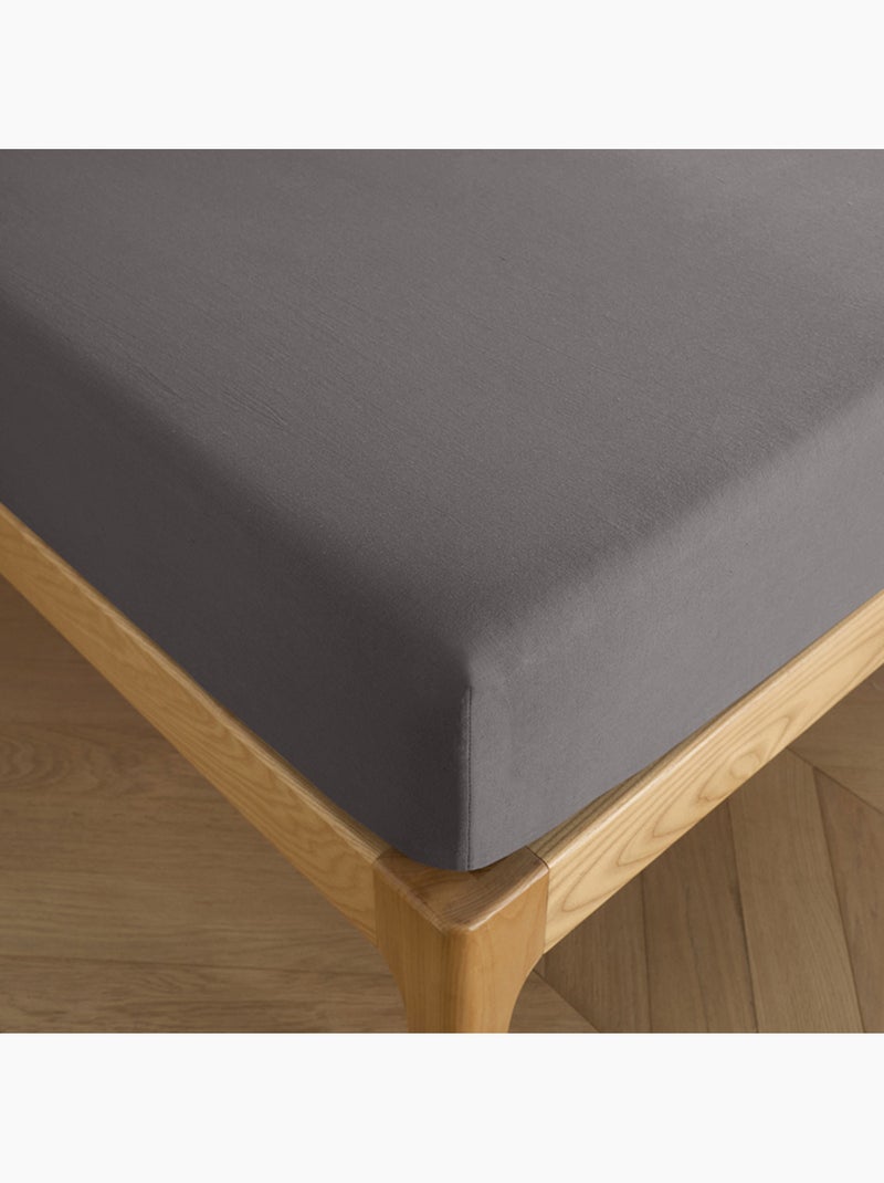 Sábana bajera – 100% algodón 57 hilos/cm² Gris antracita - Kiabi