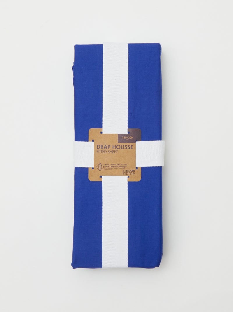 Sábana bajera (150x200cm) de algodón AZUL - Kiabi
