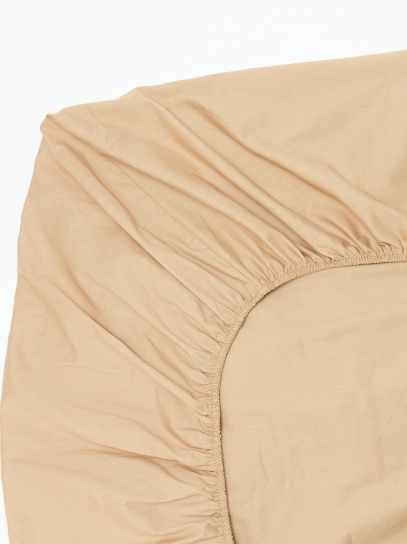 Sábana bajera (150x200cm) de algodón BEIGE - Kiabi