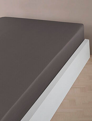 Sábana bajera 160x200 cm satén de algodón antracita